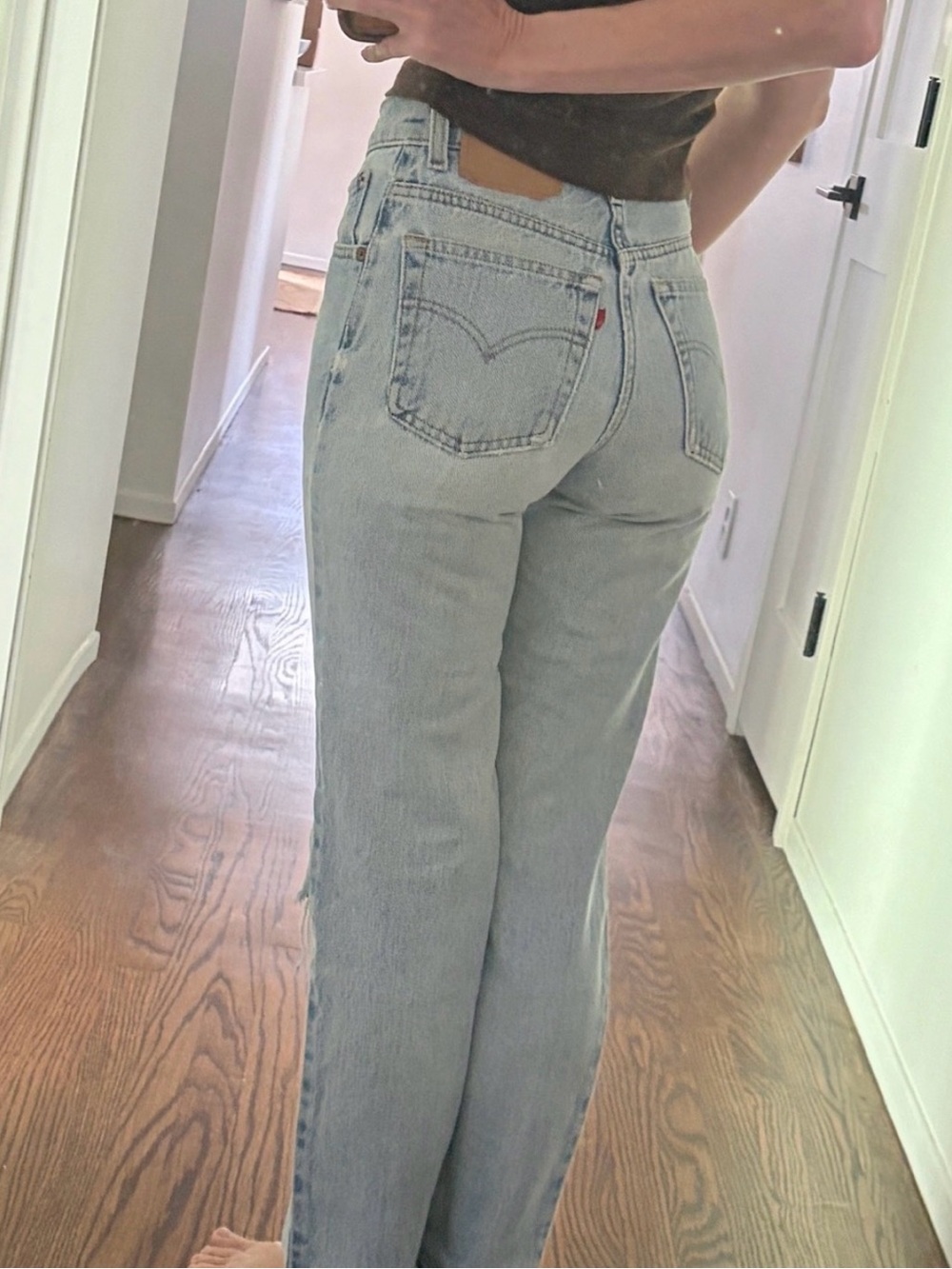 1990’s 512 Levi's Red Tab Light Blue Straight Leg High-Rise Jeans - zip fly - Picture 1 of 4
